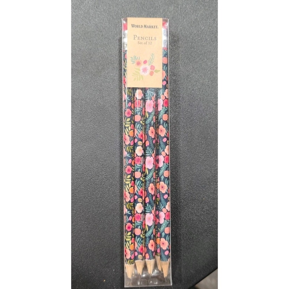 World Market HTF Flower Paisley Design Back To school 12 Pre sharppen Pencil Set